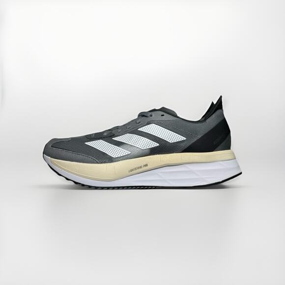 Adidas Adizero Boston 11 Men’s 7.5 Gray White Black Running Shoes GV7069 - Picture 1 of 16